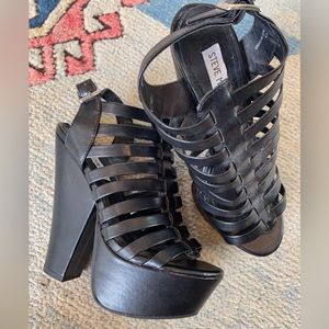 Steve Madden black strappy heels